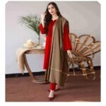 Asling 3 piece unstitched Dhanak dress with wool shawl