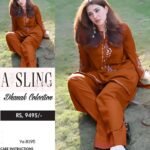 2 piece unstitched Embroided Dhanak dress