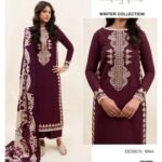 3 piece unstitched embroidered dress
