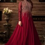 3 piece unstitched chiffon Embroided Maxi