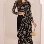 Chiffon saree with sequence work party wear