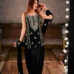 2 piece unstitched chiffon handmade Gota work party dress