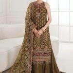 3 piece unstitched chiffon heavy party wear outfits