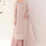 3 piece unstitched organza party wear outfits