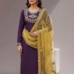 KATAAN SILK MIRROR WORK UNSTITCED 3PC✓*