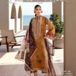 3 piece unstitched premium quality linen dress with embroidery & patches