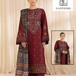 SAPPHIRE 3PC unstiched  DHANAK PREMIUM QUALITY
