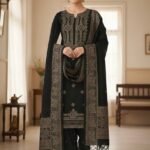 EMBROIDERED SUSI 3mm INDIAN BANARSI unstitced 3pc✓