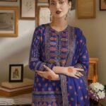 ANEELA'S susi embroidered sequence printed unstitced 2pc✓