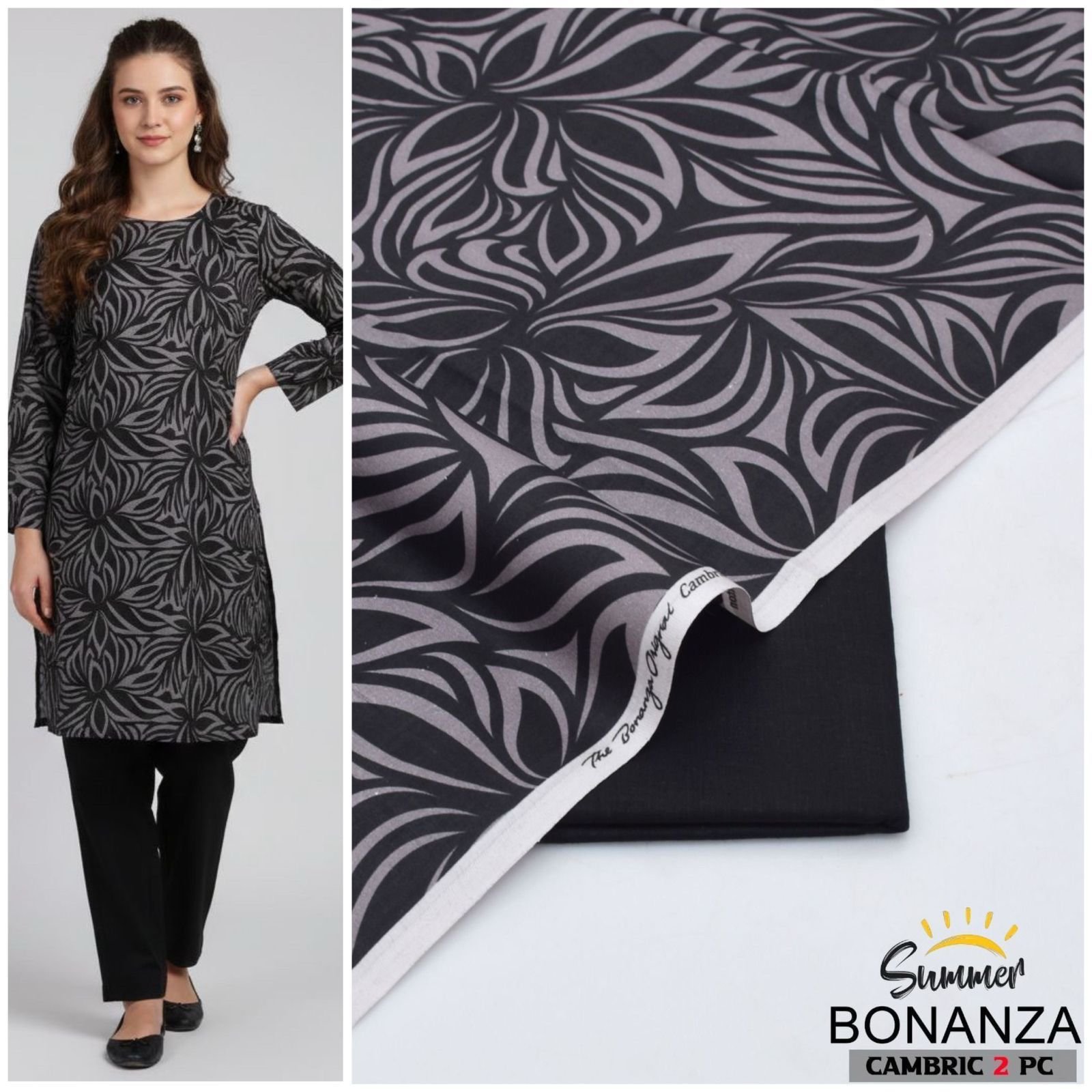 WhatsApp Image 2026-01-07 at 1.59.24 AM 2 piece unstitched original Bonanza beautiful dresses - Image 1