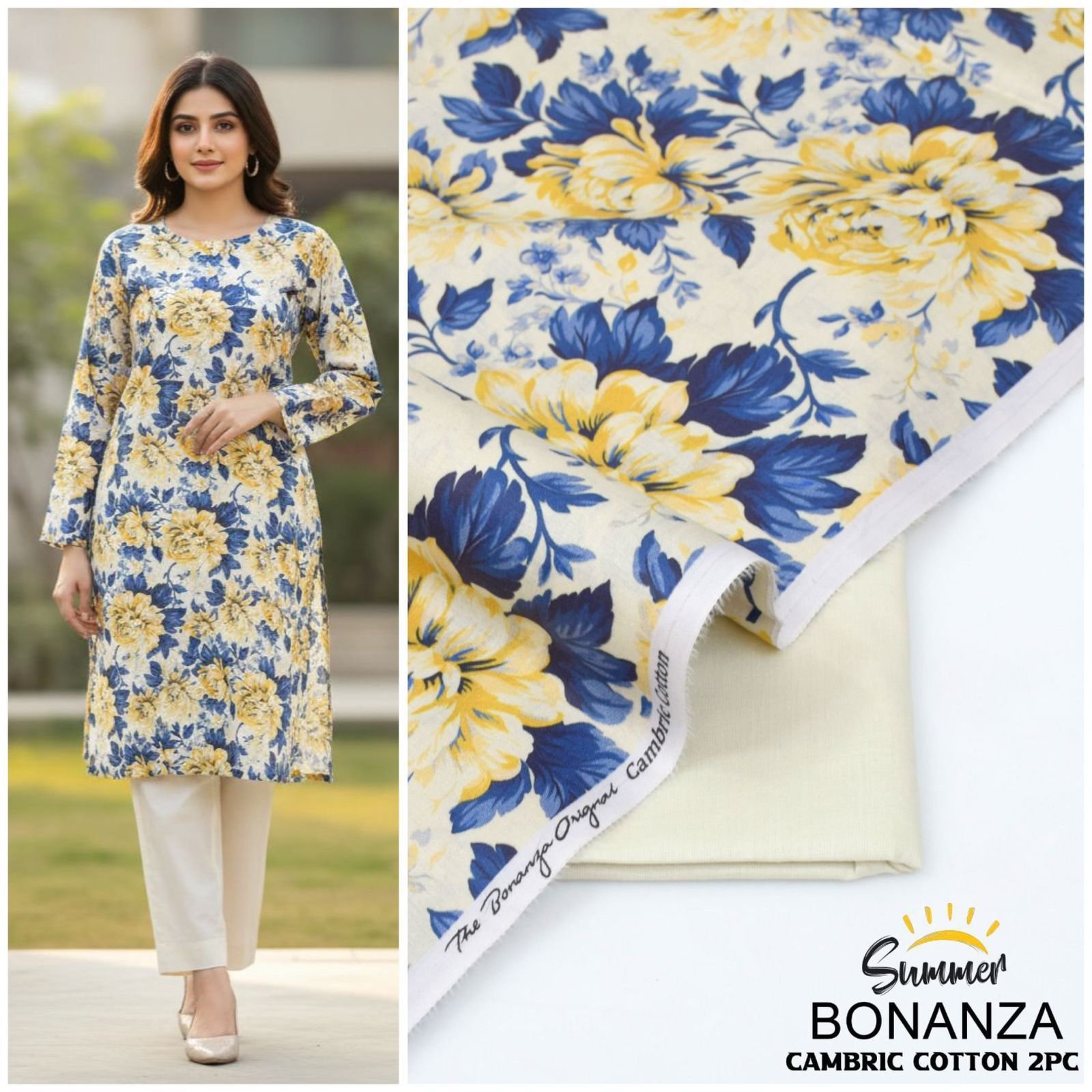 WhatsApp Image 2026-01-07 at 10.33.20 AM 2 piece unstitched original Bonanza beautiful dresses - Image 1