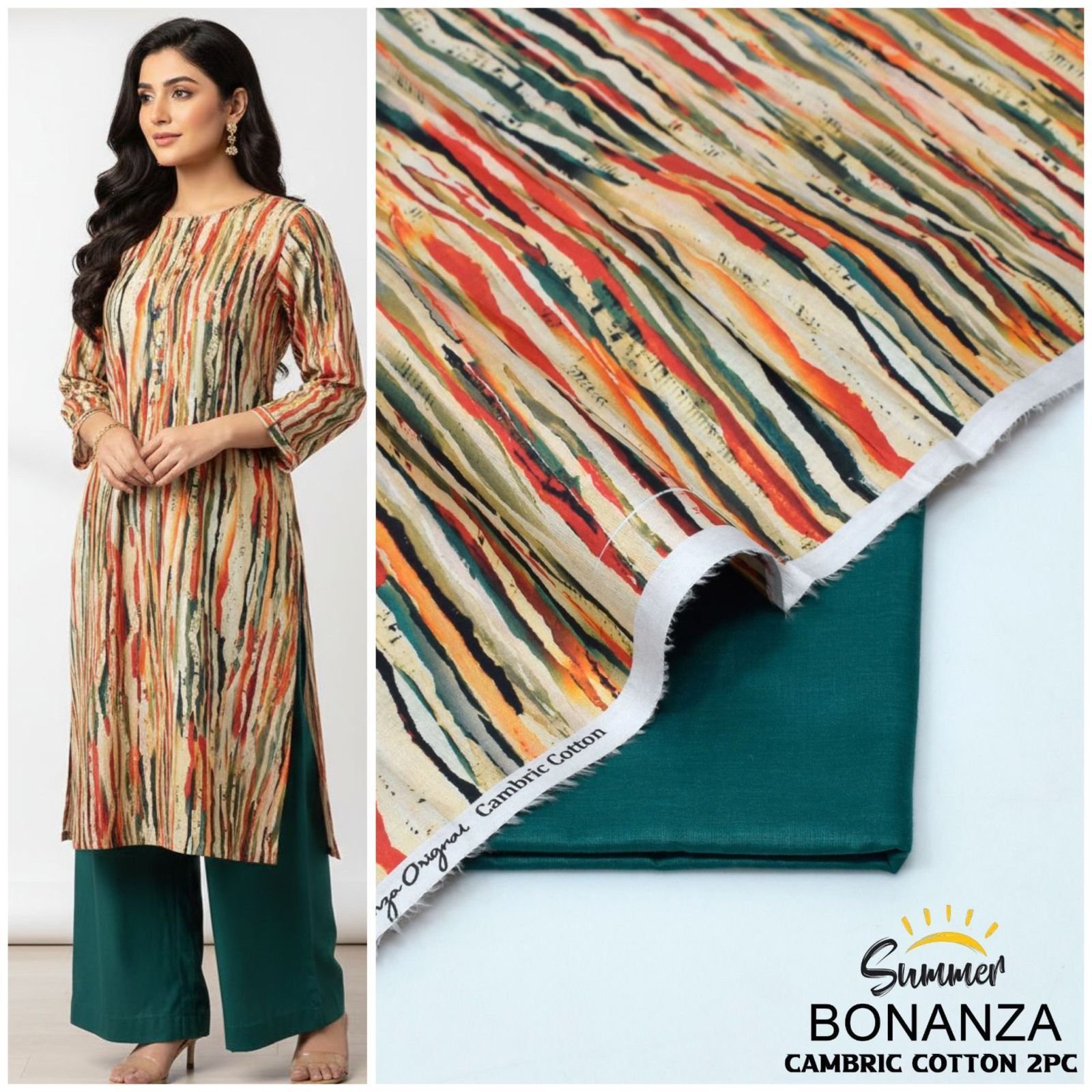 WhatsApp Image 2026-01-07 at 10.34.40 AM 2 piece unstitched original Bonanza beautiful dresses - Image 1