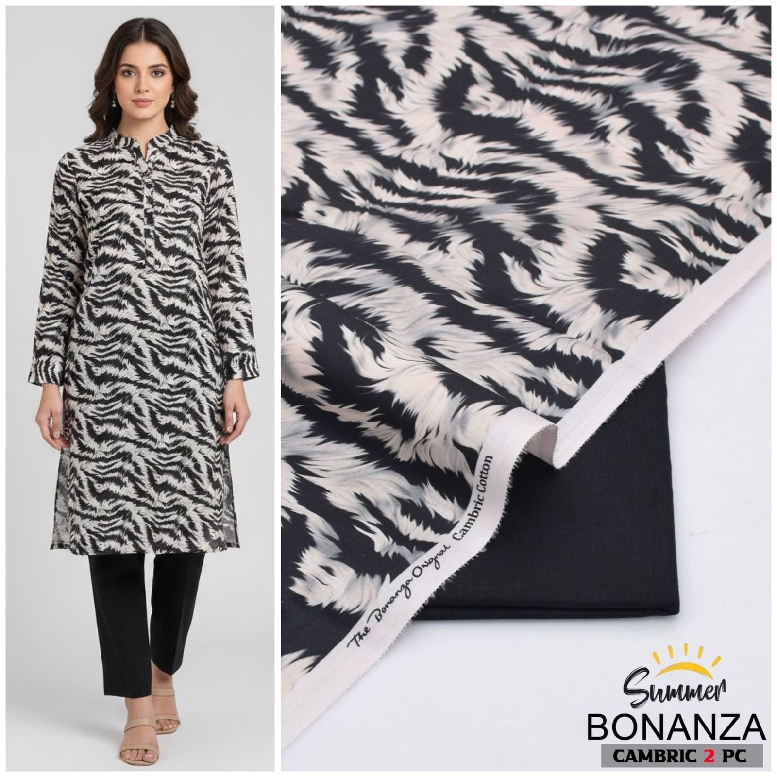 WhatsApp Image 2026-01-07 at 2.02.45 AM (1) 2 piece unstitched original Bonanza beautiful dresses - Image 1