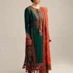 HUSSAIN REHAR 3PC DHANAK PREMIUM QUALITY unstitched dress