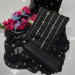 3 piece unstitched Traditional Party wear/Eid festive dress